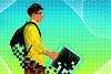 An image showing a student in a virtual space