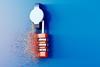 A combination lock dissolves into pixels