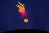 An illustration of people watching a bright meteor in the night sky