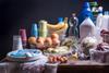 A photo of food and plastic packaging on a table