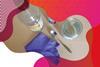Photo of a jam jar, teaspoon, vinegar bottle and purple plastic glove