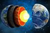 An illustration showing the layers of the Earth
