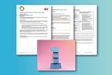 An image showing the pages available in the downloads with solar panels in the shape of a 1 in the foreground. 
